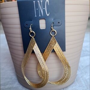 Earring Gold Teardrop Hoops INC